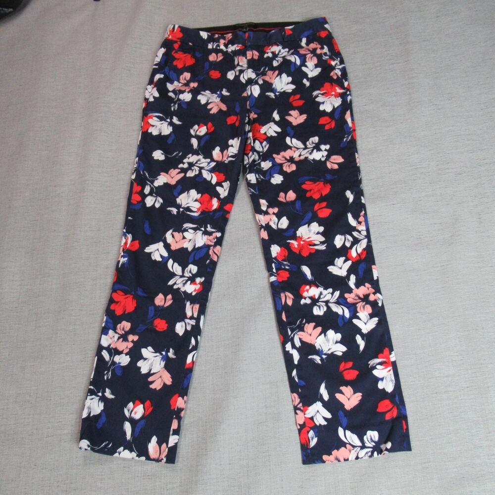 Banana Republic Pants Womens Sz 6 Navy Floral Reegan Ankle Casual Preppy Slacks
